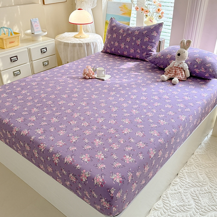 91家纺网 家纺一手货源 找家纺 九诺家纺 2026春夏新款丝柔棉小清新单床笠床罩保护套床笠单件床笠三件套 一见倾心