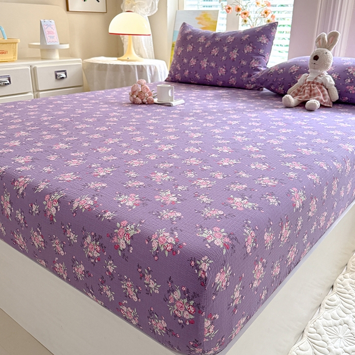 91家纺网 家纺一手货源 找家纺 九诺家纺 2026春夏新款丝柔棉小清新单床笠床罩保护套床笠单件床笠三件套 一见倾心