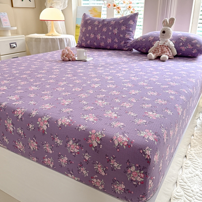 91家纺网 家纺一手货源 找家纺 九诺家纺 2026春夏新款丝柔棉小清新单床笠床罩保护套床笠单件床笠三件套 一见倾心