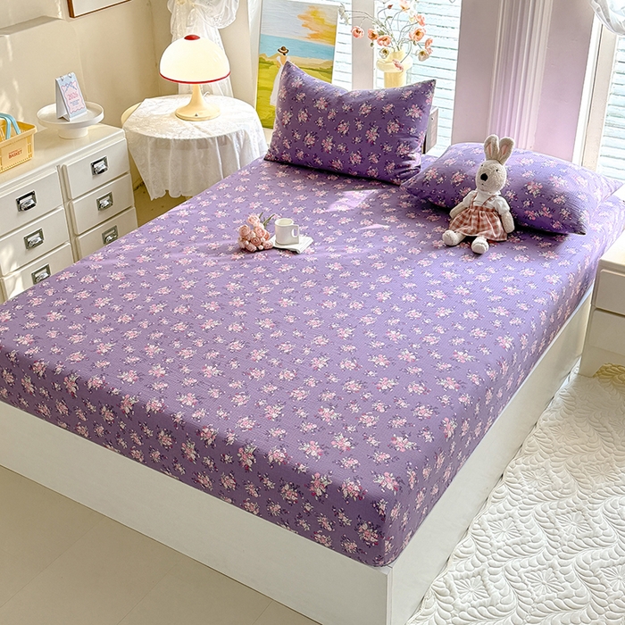 91家纺网 家纺一手货源 找家纺 九诺家纺 2026春夏新款丝柔棉小清新单床笠床罩保护套床笠单件床笠三件套 一见倾心