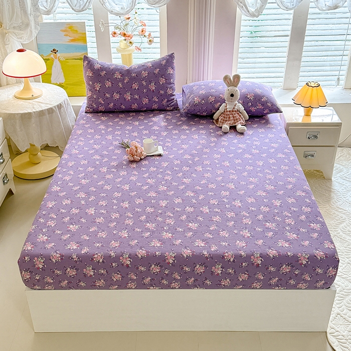 91家纺网 家纺一手货源 找家纺 九诺家纺 2026春夏新款丝柔棉小清新单床笠床罩保护套床笠单件床笠三件套 一见倾心