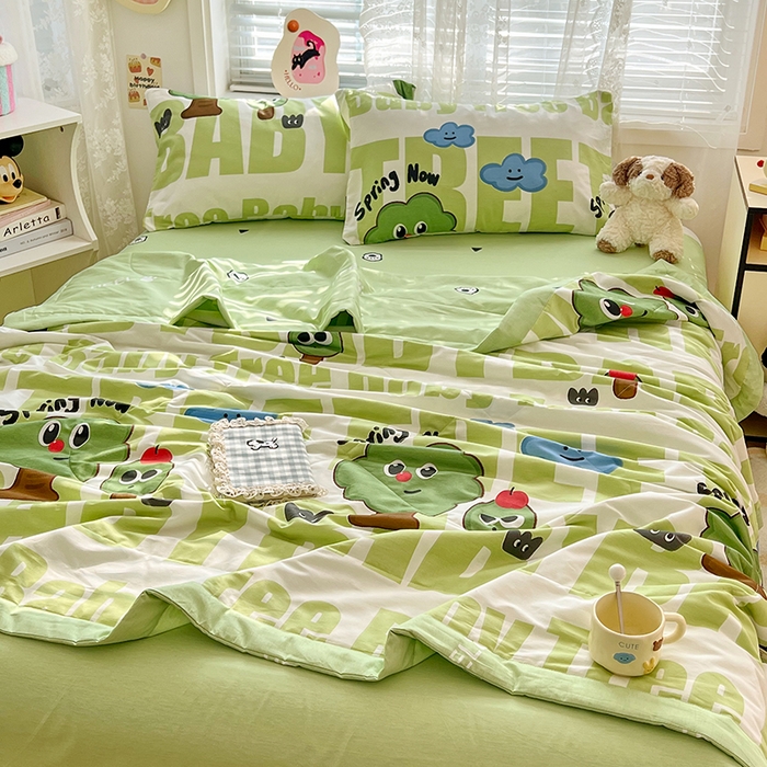 91家纺网 家纺一手货源 找家纺 VIP被业 2026新款新疆棉里外棉全棉空调被夏被夏凉被四件套 欢乐族