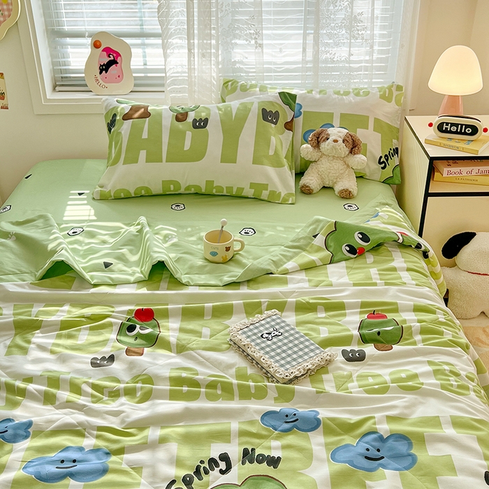 91家纺网 家纺一手货源 找家纺 VIP被业 2026新款新疆棉里外棉全棉空调被夏被夏凉被四件套 欢乐族