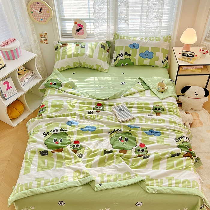 91家纺网 家纺一手货源 找家纺 VIP被业 2026新款新疆棉里外棉全棉空调被夏被夏凉被四件套 欢乐族