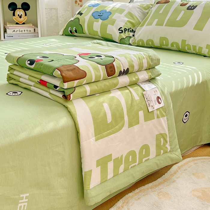 91家纺网 家纺一手货源 找家纺 VIP被业 2026新款新疆棉里外棉全棉空调被夏被夏凉被四件套 欢乐族