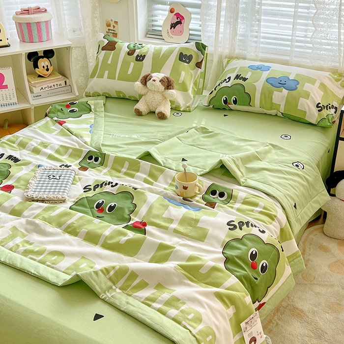 91家纺网 家纺一手货源 找家纺 VIP被业 2026新款新疆棉里外棉全棉空调被夏被夏凉被四件套 欢乐族