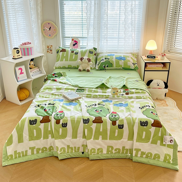 91家纺网 家纺一手货源 找家纺 VIP被业 2026新款新疆棉里外棉全棉空调被夏被夏凉被四件套 欢乐族