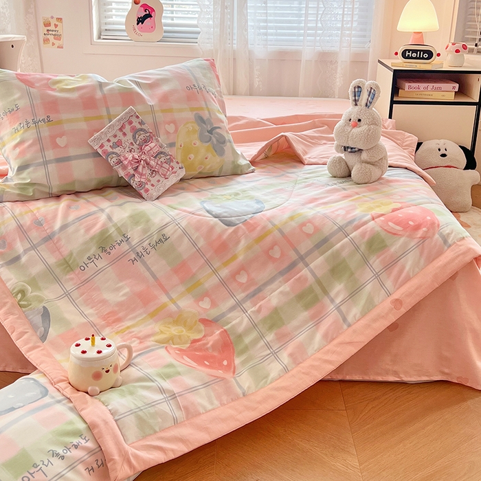 91家纺网 家纺一手货源 找家纺 VIP被业 2026新款新疆棉里外棉全棉空调被夏被夏凉被四件套 简单爱