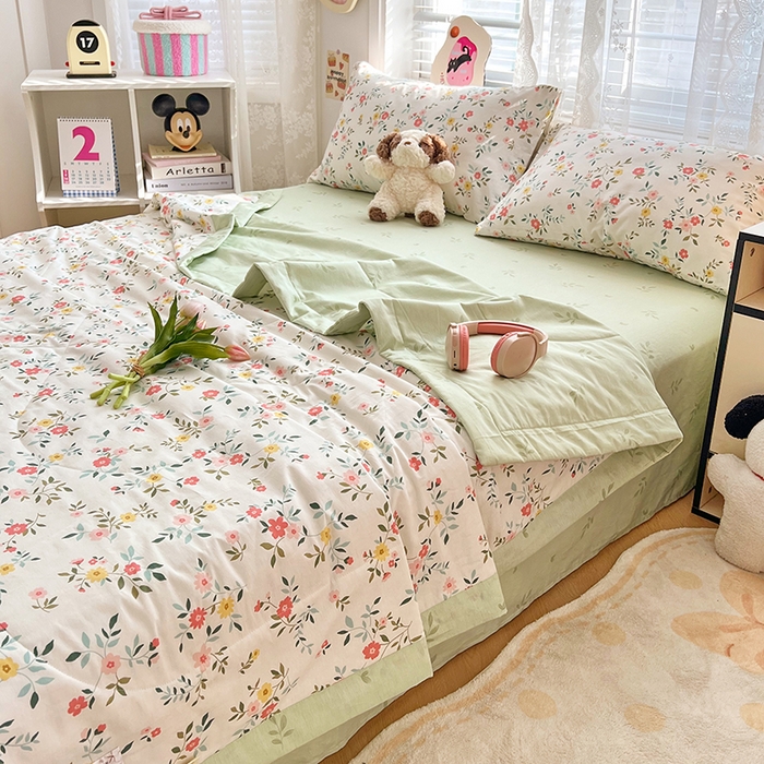 91家纺网 家纺一手货源 找家纺 VIP被业 2026新款新疆棉里外棉全棉空调被夏被夏凉被四件套 惊鸿醉