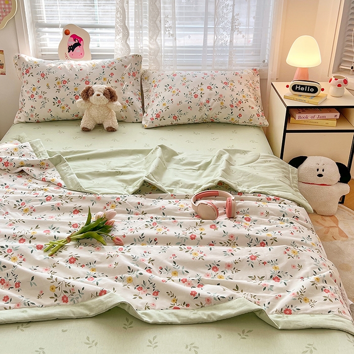 91家纺网 家纺一手货源 找家纺 VIP被业 2026新款新疆棉里外棉全棉空调被夏被夏凉被四件套 惊鸿醉