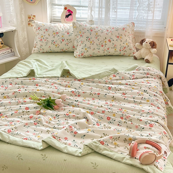 91家纺网 家纺一手货源 找家纺 VIP被业 2026新款新疆棉里外棉全棉空调被夏被夏凉被四件套 惊鸿醉