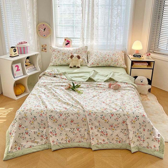 91家纺网 家纺一手货源 找家纺 VIP被业 2026新款新疆棉里外棉全棉空调被夏被夏凉被四件套 惊鸿醉