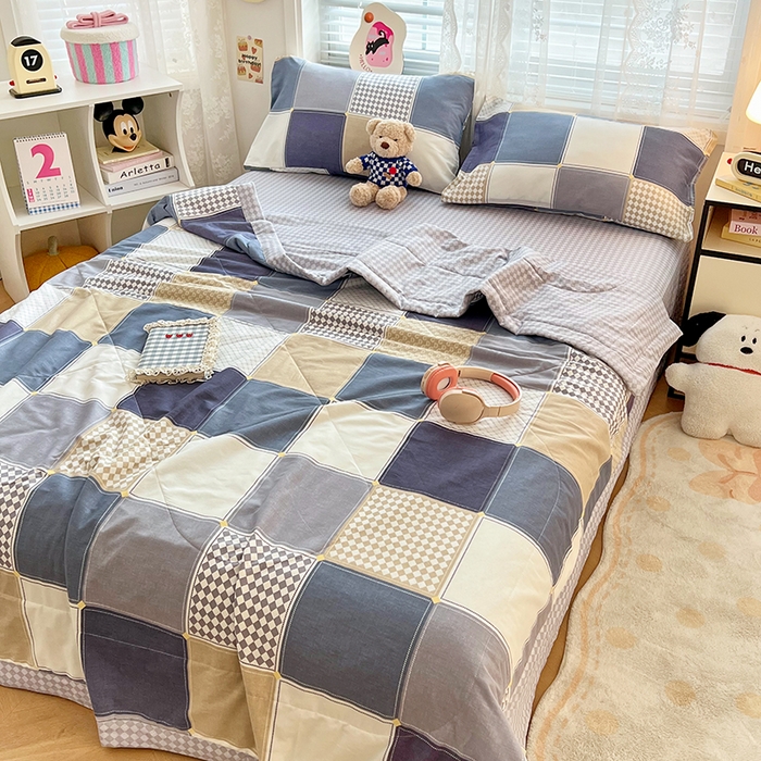 91家纺网 家纺一手货源 找家纺 VIP被业 2026新款新疆棉里外棉全棉空调被夏被夏凉被四件套 梦空间