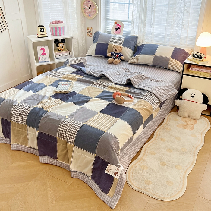 91家纺网 家纺一手货源 找家纺 VIP被业 2026新款新疆棉里外棉全棉空调被夏被夏凉被四件套 梦空间