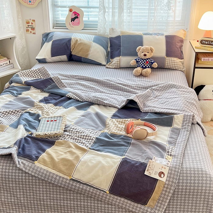 91家纺网 家纺一手货源 找家纺 VIP被业 2026新款新疆棉里外棉全棉空调被夏被夏凉被四件套 梦空间