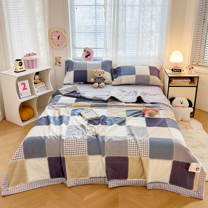 91家纺网 家纺一手货源 找家纺 VIP被业 2026新款新疆棉里外棉全棉空调被夏被夏凉被四件套 梦空间