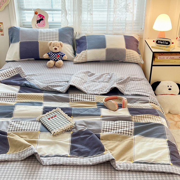 91家纺网 家纺一手货源 找家纺 VIP被业 2026新款新疆棉里外棉全棉空调被夏被夏凉被四件套 梦空间