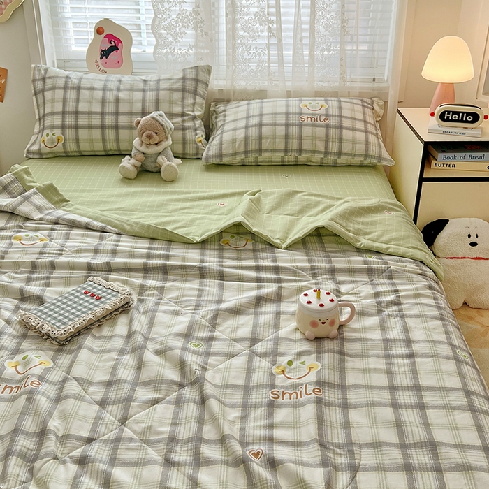 91家纺网 家纺一手货源 找家纺 VIP被业 2026新款新疆棉里外棉全棉空调被夏被夏凉被四件套 人生路