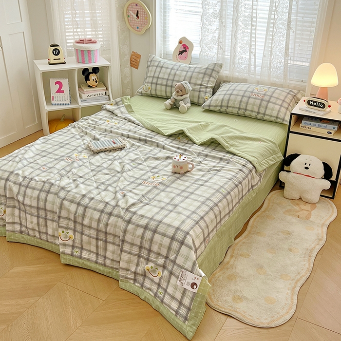 91家纺网 家纺一手货源 找家纺 VIP被业 2026新款新疆棉里外棉全棉空调被夏被夏凉被四件套 人生路