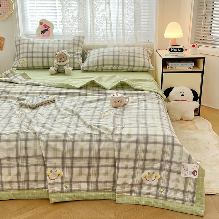 91家纺网 家纺一手货源 找家纺 VIP被业 2026新款新疆棉里外棉全棉空调被夏被夏凉被四件套 人生路