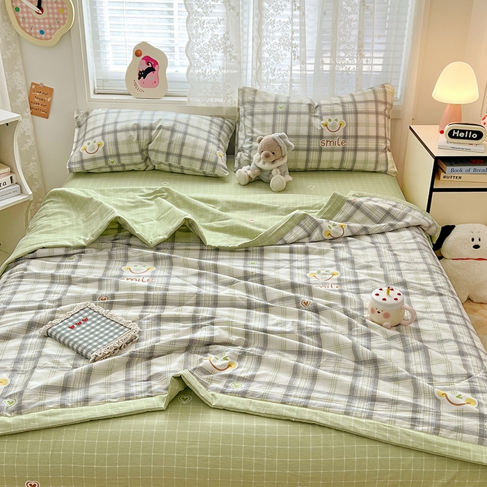 91家纺网 家纺一手货源 找家纺 VIP被业 2026新款新疆棉里外棉全棉空调被夏被夏凉被四件套 人生路