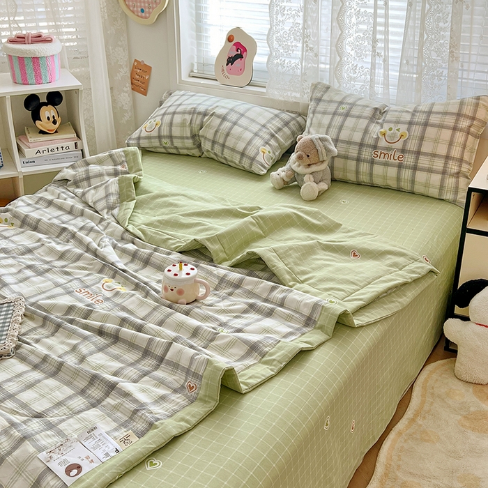 91家纺网 家纺一手货源 找家纺 VIP被业 2026新款新疆棉里外棉全棉空调被夏被夏凉被四件套 人生路