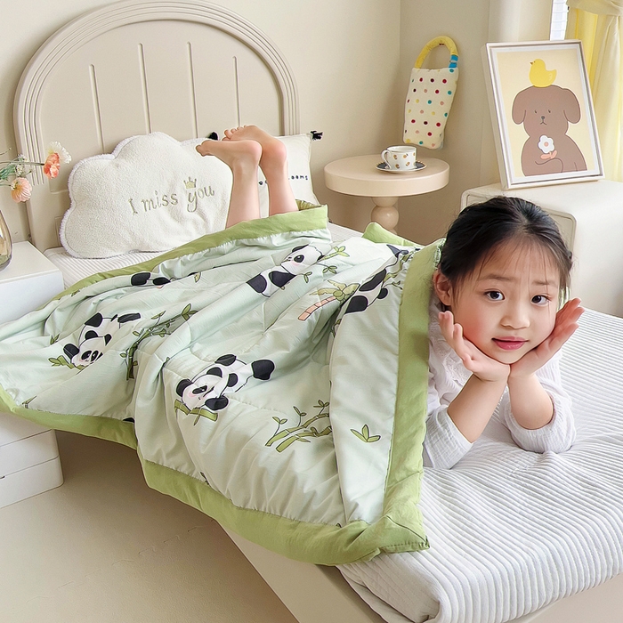 91家纺网 家纺一手货源 找家纺 （总）吉咪兔家纺 2024年新款水洗棉儿童夏凉被婴儿空调被宝宝幼儿园专用大豆芯夏季薄款小被子