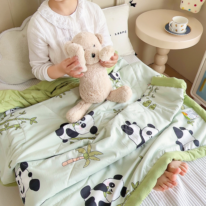 91家纺网 家纺一手货源 找家纺 （总）吉咪兔家纺 2024年新款水洗棉儿童夏凉被婴儿空调被宝宝幼儿园专用大豆芯夏季薄款小被子