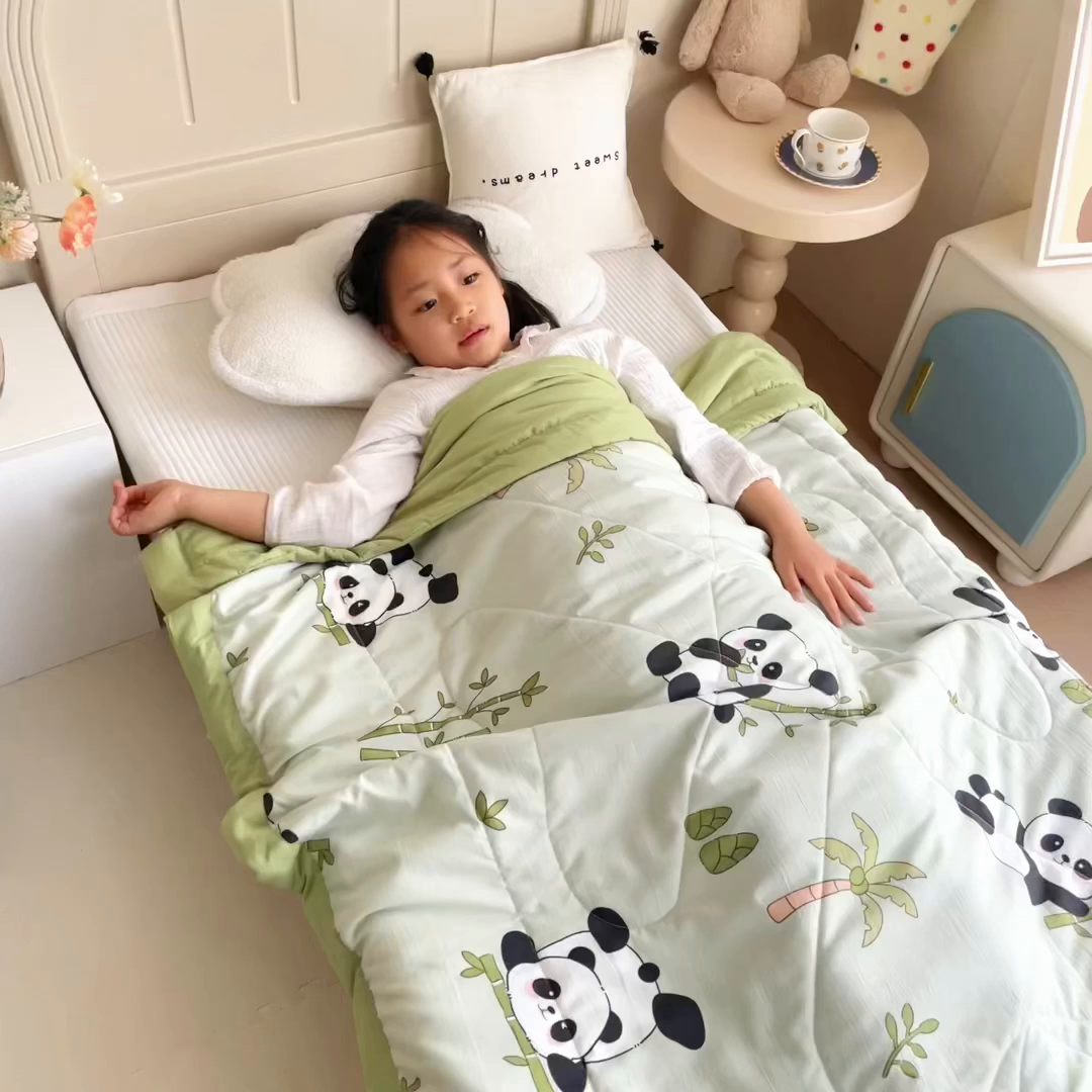 91家纺网 家纺一手货源 找家纺 （总）吉咪兔家纺 2024年新款水洗棉儿童夏凉被婴儿空调被宝宝幼儿园专用大豆芯夏季薄款小被子