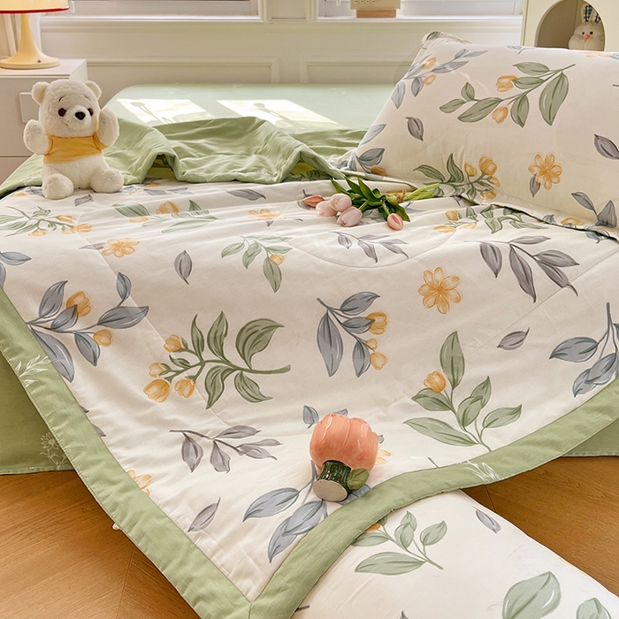 91家纺网 家纺一手货源 找家纺 VIP被业 2026新款新疆棉里外棉全棉空调被夏被夏凉被四件套 若初见