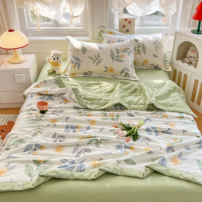 91家纺网 家纺一手货源 找家纺 VIP被业 2026新款新疆棉里外棉全棉空调被夏被夏凉被四件套 若初见