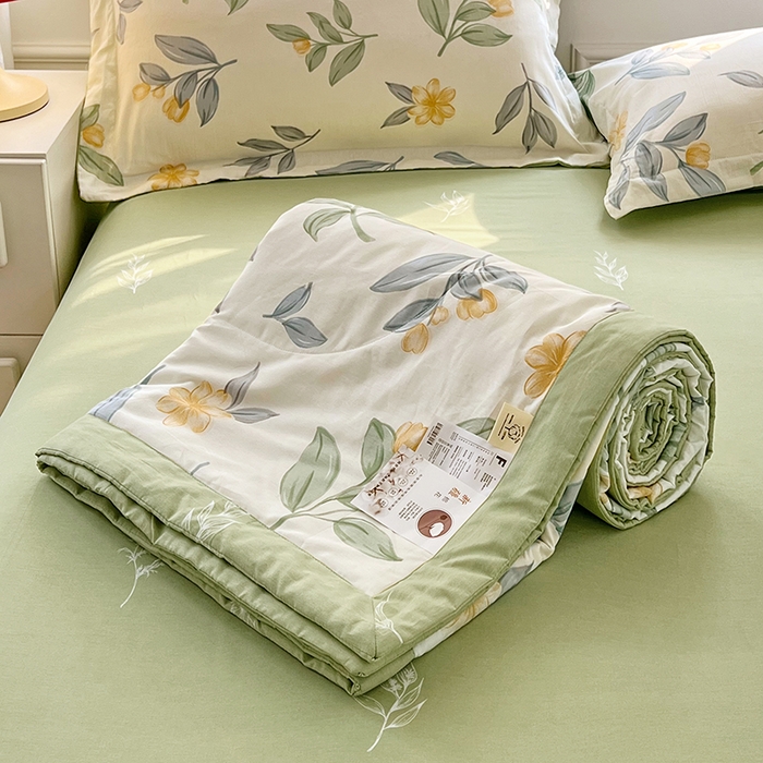 91家纺网 家纺一手货源 找家纺 VIP被业 2026新款新疆棉里外棉全棉空调被夏被夏凉被四件套 若初见