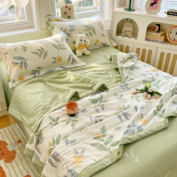 91家纺网 家纺一手货源 找家纺 VIP被业 2026新款新疆棉里外棉全棉空调被夏被夏凉被四件套 若初见