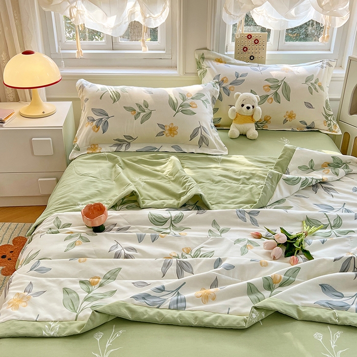 91家纺网 家纺一手货源 找家纺 VIP被业 2026新款新疆棉里外棉全棉空调被夏被夏凉被四件套 若初见