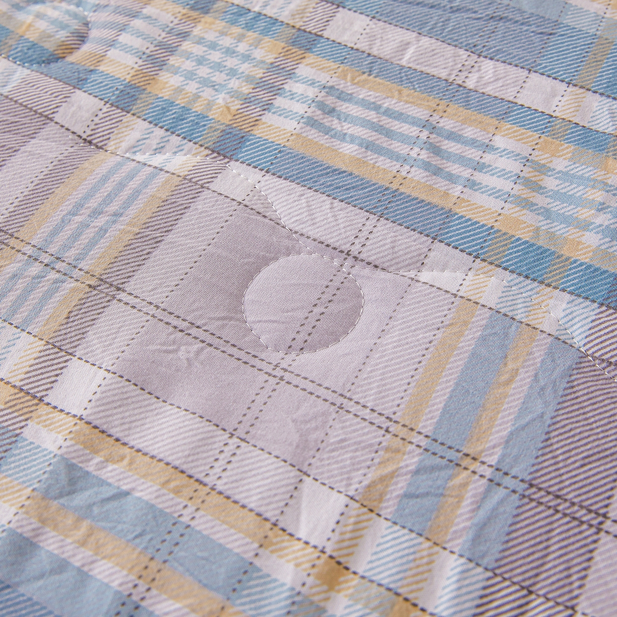 91家纺网 家纺一手货源 找家纺 西域种棉人·千百笠 2026新款A类新疆棉花夏凉被加宽包边水洗棉无印格子印花吸湿透气棉花夏被空调被 格子蓝