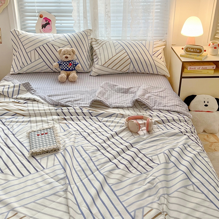 91家纺网 家纺一手货源 找家纺 VIP被业 2026新款新疆棉里外棉全棉空调被夏被夏凉被四件套 少年游