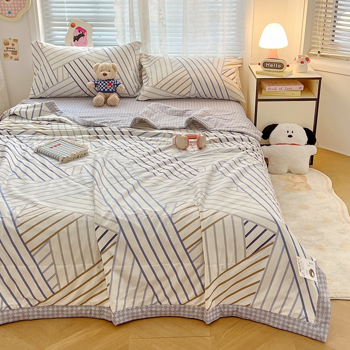 91家纺网 家纺一手货源 找家纺 VIP被业 2026新款新疆棉里外棉全棉空调被夏被夏凉被四件套 少年游