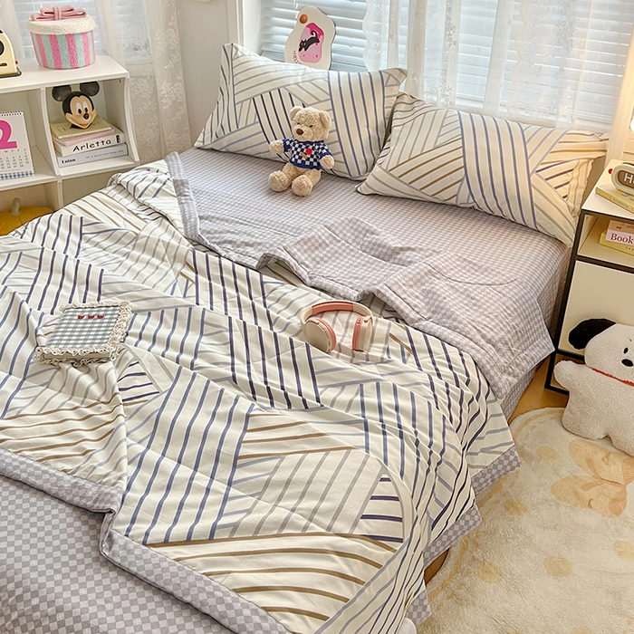 91家纺网 家纺一手货源 找家纺 VIP被业 2026新款新疆棉里外棉全棉空调被夏被夏凉被四件套 少年游