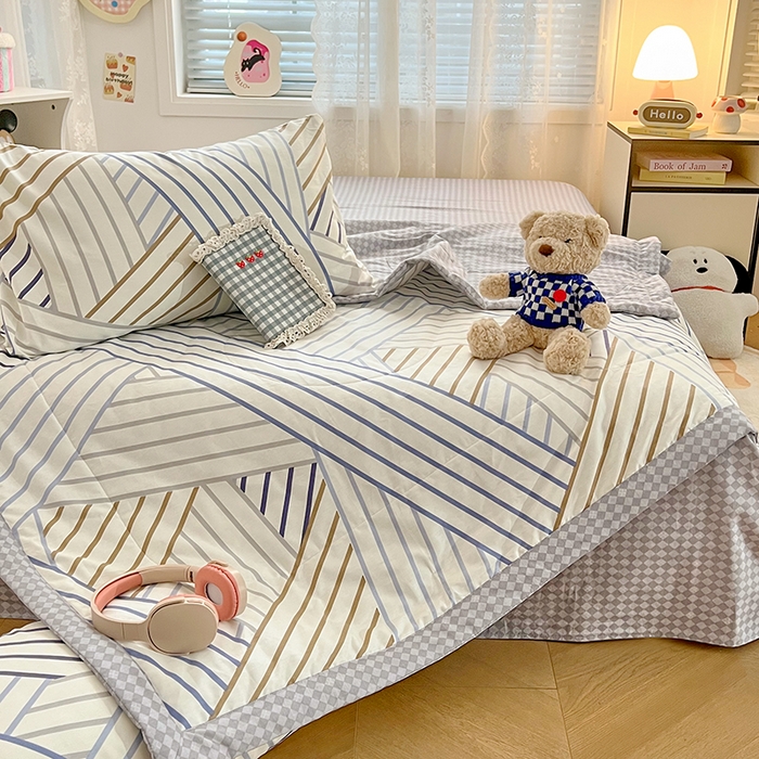 91家纺网 家纺一手货源 找家纺 VIP被业 2026新款新疆棉里外棉全棉空调被夏被夏凉被四件套 少年游