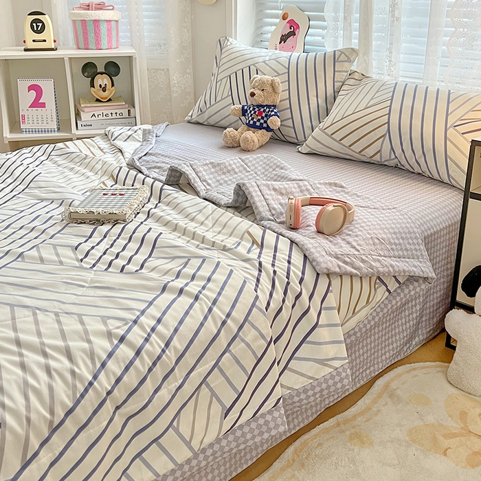 91家纺网 家纺一手货源 找家纺 VIP被业 2026新款新疆棉里外棉全棉空调被夏被夏凉被四件套 少年游