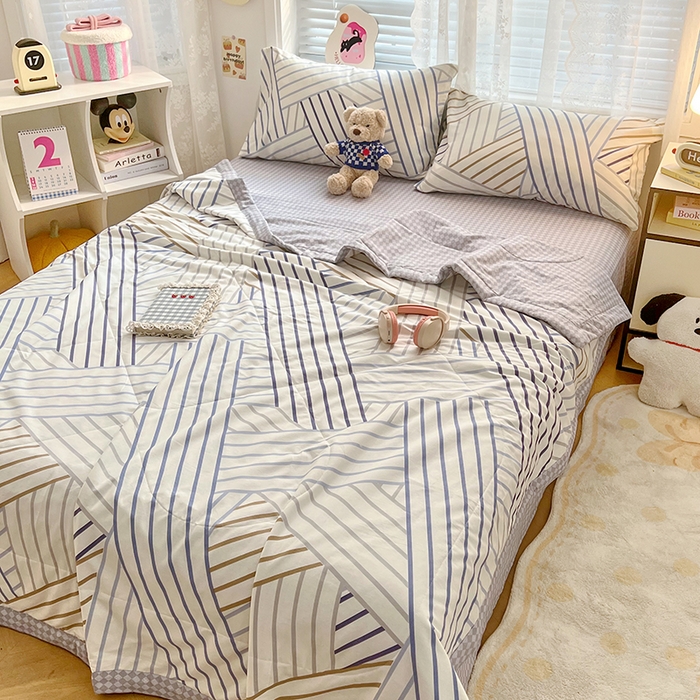 91家纺网 家纺一手货源 找家纺 VIP被业 2026新款新疆棉里外棉全棉空调被夏被夏凉被四件套 少年游