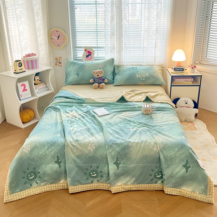 91家纺网 家纺一手货源 找家纺 VIP被业 2026新款新疆棉里外棉全棉空调被夏被夏凉被四件套 星河叹