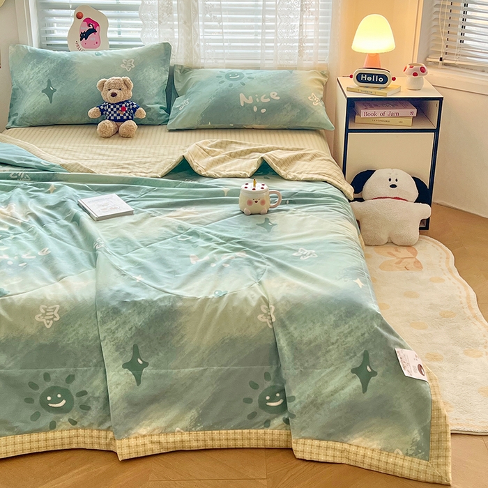 91家纺网 家纺一手货源 找家纺 VIP被业 2026新款新疆棉里外棉全棉空调被夏被夏凉被四件套 星河叹