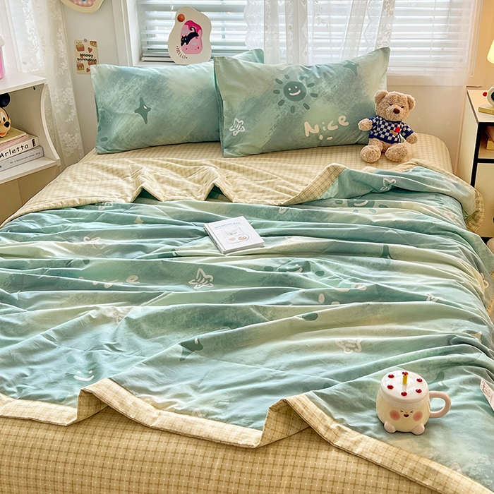 91家纺网 家纺一手货源 找家纺 VIP被业 2026新款新疆棉里外棉全棉空调被夏被夏凉被四件套 星河叹