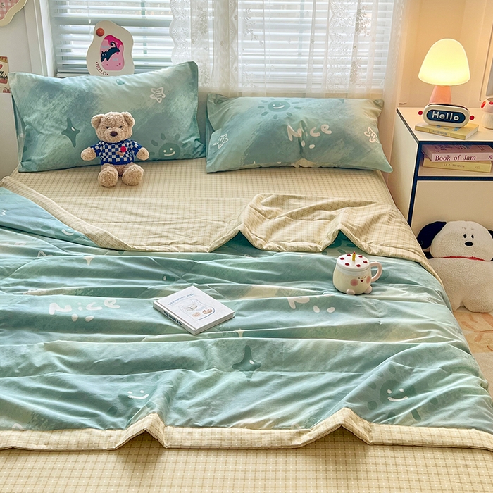 91家纺网 家纺一手货源 找家纺 VIP被业 2026新款新疆棉里外棉全棉空调被夏被夏凉被四件套 星河叹