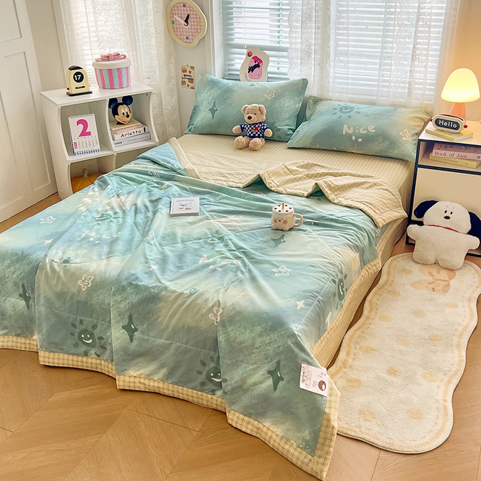 91家纺网 家纺一手货源 找家纺 VIP被业 2026新款新疆棉里外棉全棉空调被夏被夏凉被四件套 星河叹