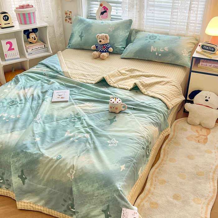 91家纺网 家纺一手货源 找家纺 VIP被业 2026新款新疆棉里外棉全棉空调被夏被夏凉被四件套 星河叹