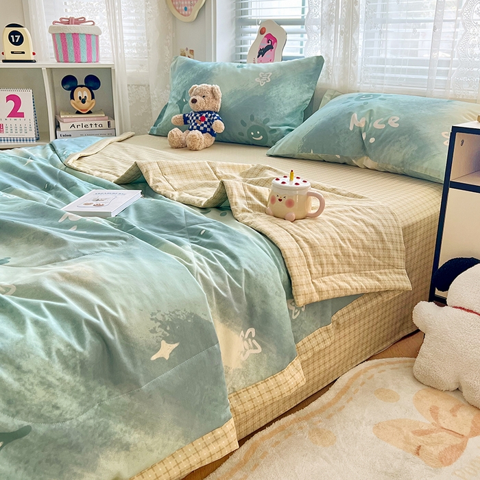 91家纺网 家纺一手货源 找家纺 VIP被业 2026新款新疆棉里外棉全棉空调被夏被夏凉被四件套 星河叹