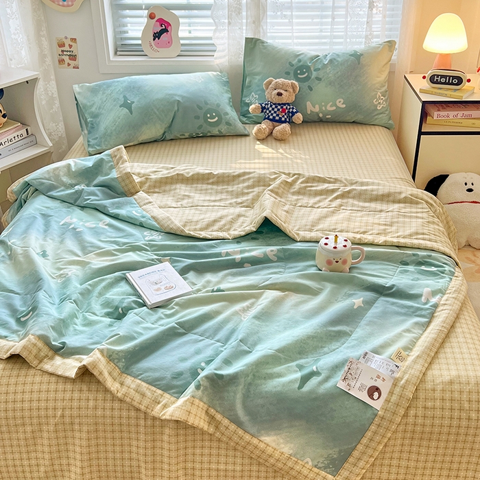 91家纺网 家纺一手货源 找家纺 VIP被业 2026新款新疆棉里外棉全棉空调被夏被夏凉被四件套 星河叹