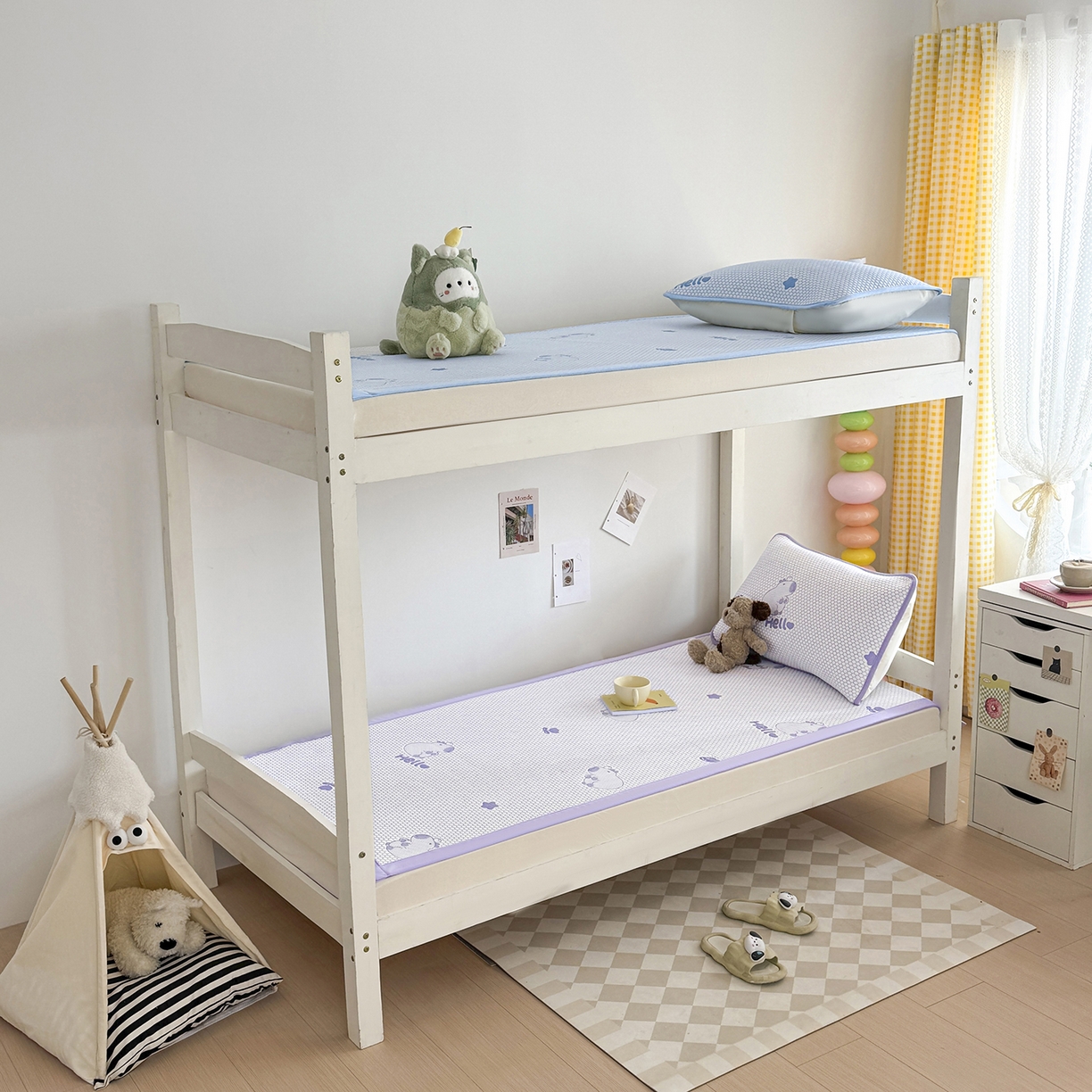 91家纺网 家纺一手货源 找家纺 奇丝雅 2026新款夏季A类冰豆豆凉席冰丝凉席家用冰丝席可机洗水洗单人学生宿舍上下铺寝室 卡皮巴拉-紫